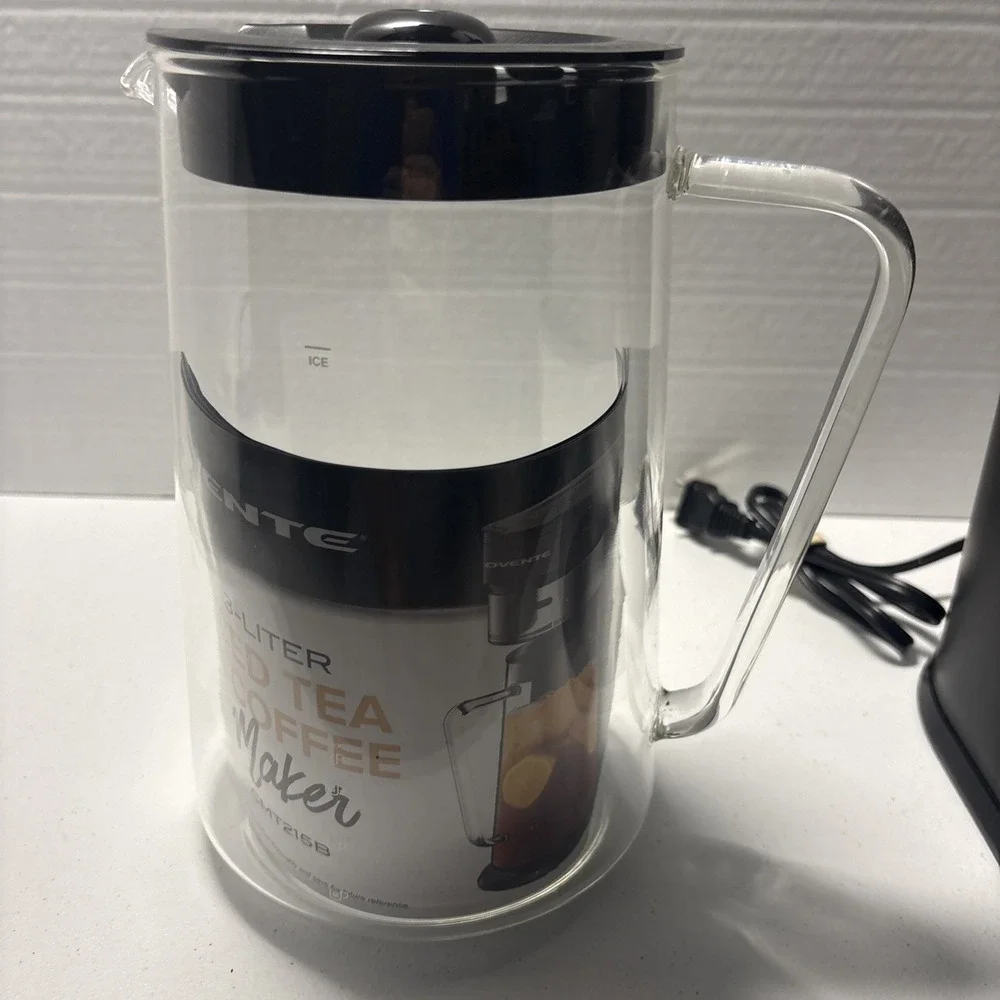 OVENTE CMT215B 3L Iced Tea & Coffee Maker Black/Silver Auto Shut-Off Filter